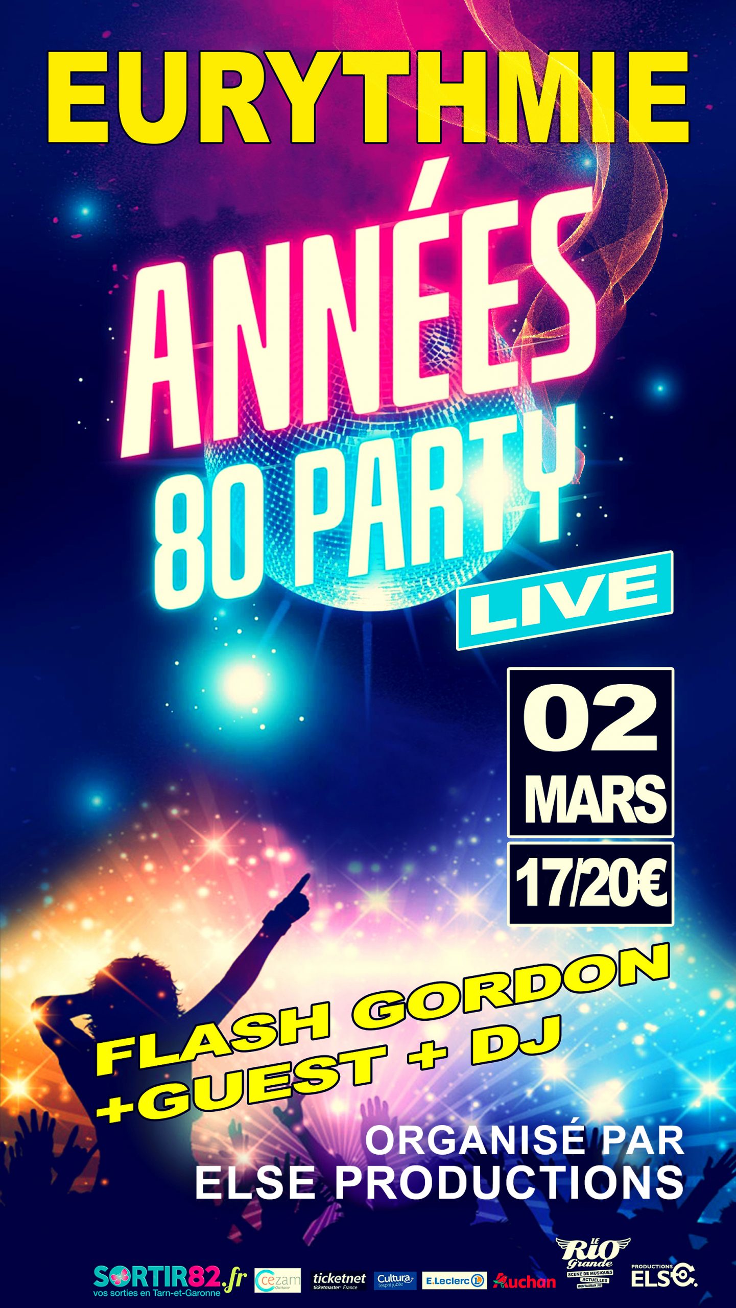 SAM. 2/3 – ANNÉES 80 PARTY LIVE - Le Rio Grande, salle de concert
